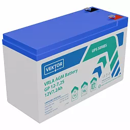 Купить Аккумуляторная батарея VEKTOR ENERGY GP 12-7.2S 12В 7.8Ач AGM F2 для ИБП в Новосибирске
